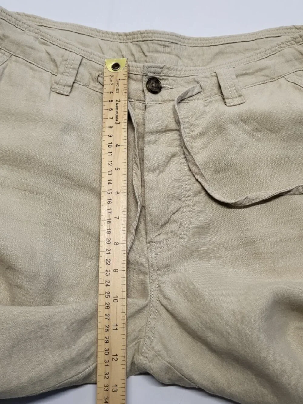 Murano Baird McNutt Linen Pants Mens 34 X 30 Buttonf Fly Drawstrings 100% Linen